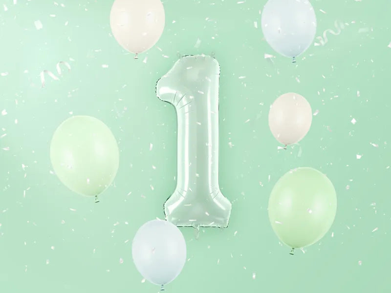 1 Jahr Figur Ballon Mintgrün 72cm