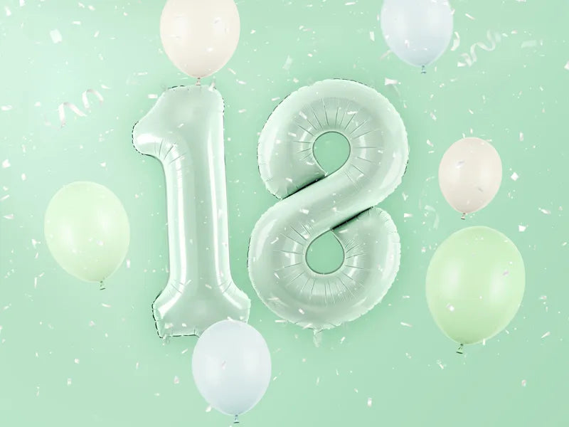 1 Jahr Figur Ballon Mintgrün 72cm