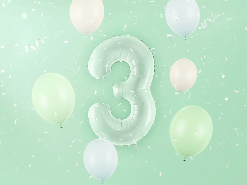 3 Jahre Figur Ballon Mintgrün 72cm