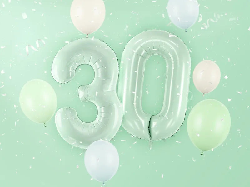 3 Jahre Figur Ballon Mintgrün 72cm