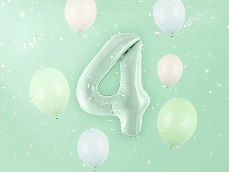 4 Jahre Figur Ballon Mintgrün Leer 72cm