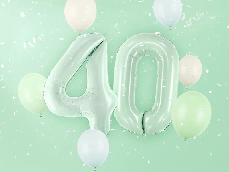 4 Jahre Figur Ballon Mintgrün Leer 72cm