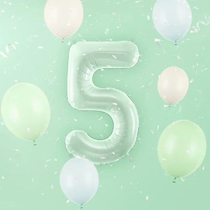 5 Jahre Figur Ballon Mintgrün Leer 72cm