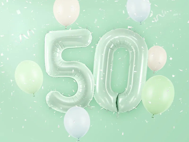 5 Jahre Figur Ballon Mintgrün Leer 72cm