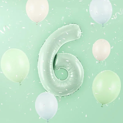 6 Jahre Figur Ballon Mintgrün Leer 72cm