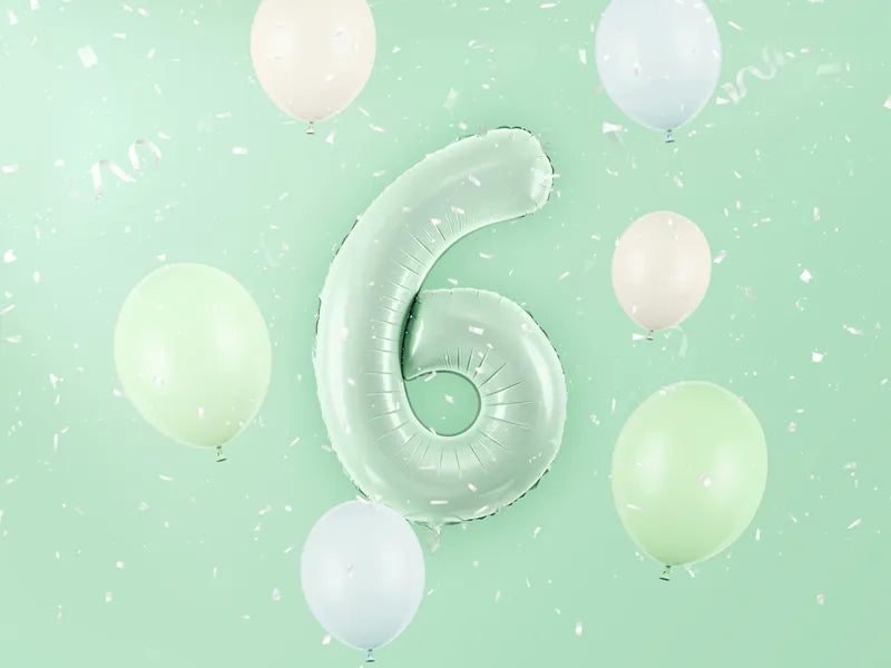 6 Jahre Figur Ballon Mintgrün Leer 72cm