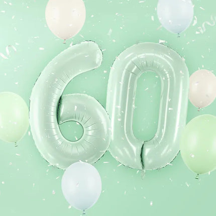 6 Jahre Figur Ballon Mintgrün Leer 72cm
