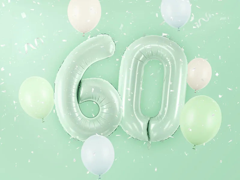 6 Jahre Figur Ballon Mintgrün Leer 72cm