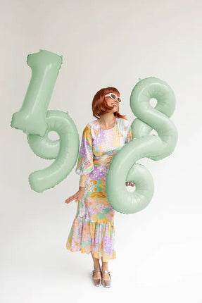 6 Jahre Figur Ballon Mintgrün Leer 72cm