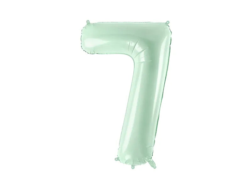 7 Jahre Figur Ballon Mintgrün Leer 72cm