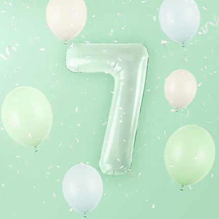 7 Jahre Figur Ballon Mintgrün Leer 72cm