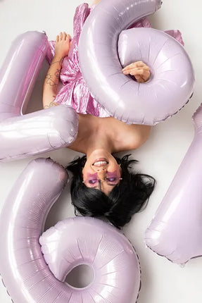 7 Jahre Figur Ballon Lila Leer 72cm