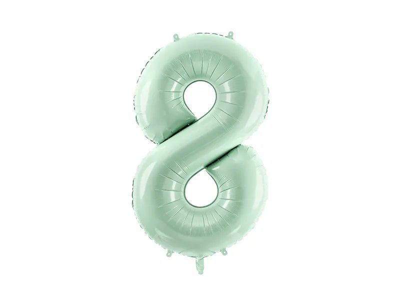 8 Jahre Figur Ballon Mintgrün Leer 72cm