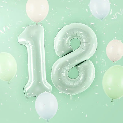 8 Jahre Figur Ballon Mintgrün Leer 72cm