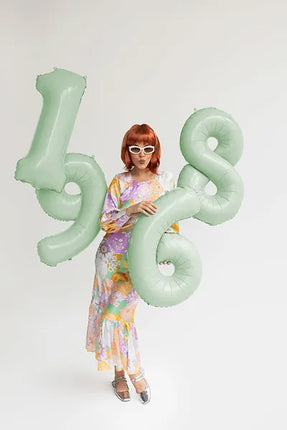 8 Jahre Figur Ballon Mintgrün Leer 72cm