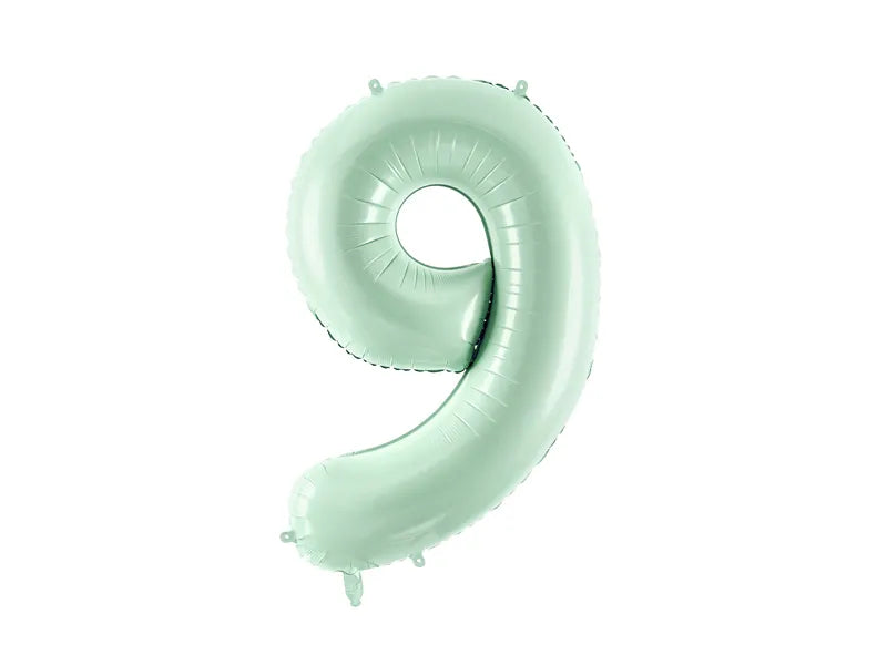 9 Jahre Figur Ballon Mintgrün Leer 72cm