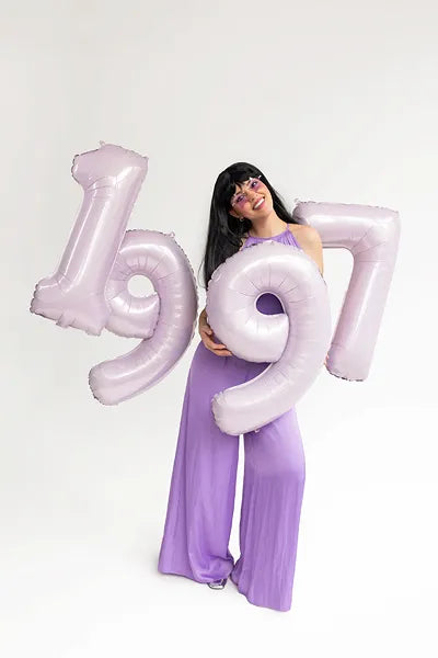 9 Jahre Figur Ballon Lila Leer 72cm