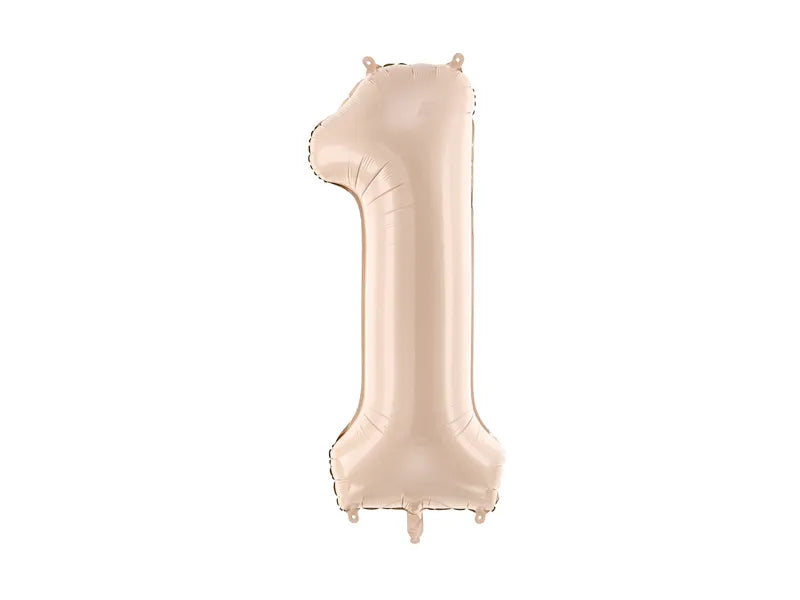 1 Jahr Figur Ballon Beige 72cm
