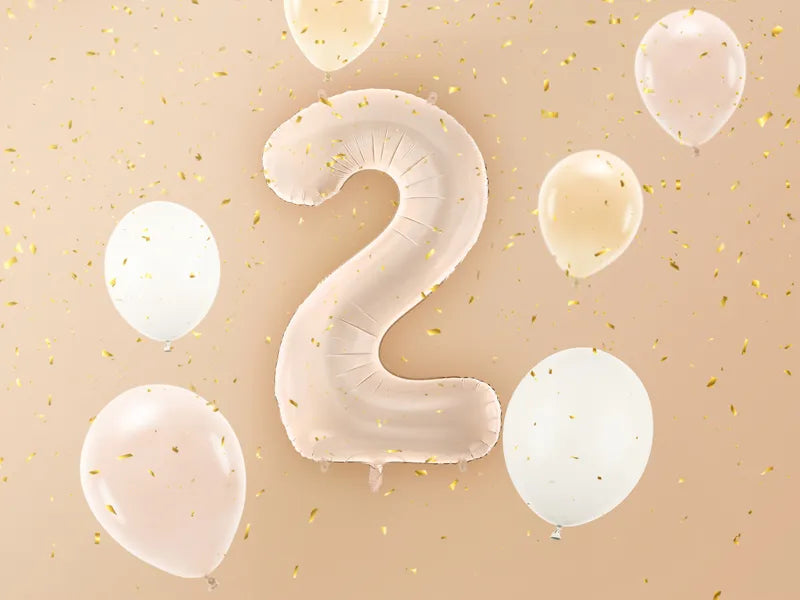 2 Jahre Figur Ballon Beige 72cm