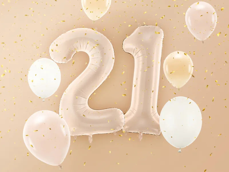 2 Jahre Figur Ballon Beige 72cm