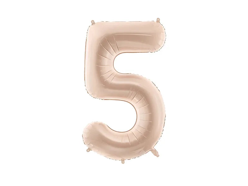 5-Jahres-Figur-Ballon Beige Gloss Empty 72cm