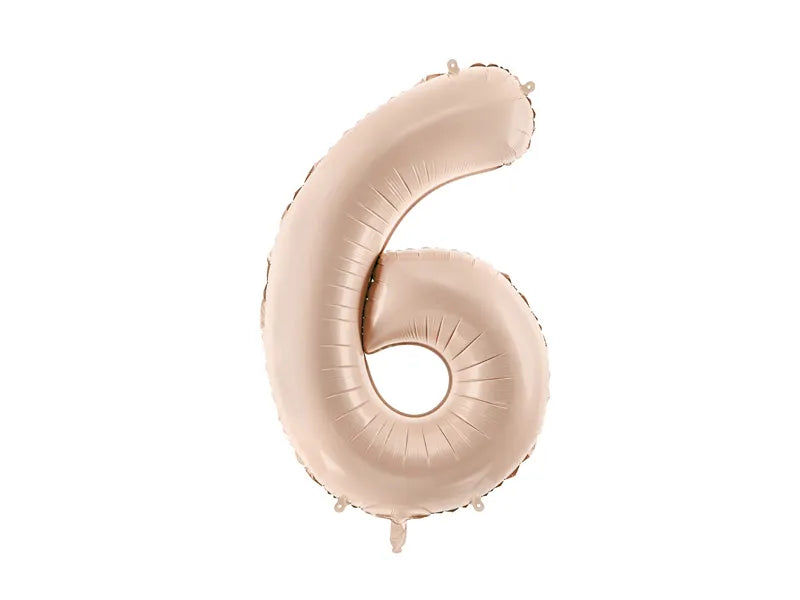 6 Jahre Figur Ballon Beige Glanz Leer 72cm