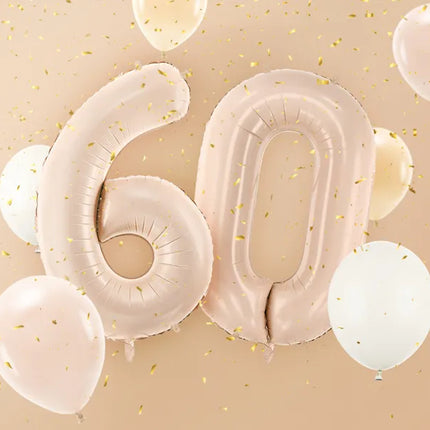 6 Jahre Figur Ballon Beige Glanz Leer 72cm