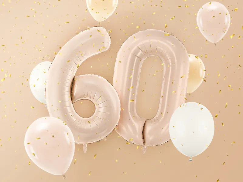 6 Jahre Figur Ballon Beige Glanz Leer 72cm