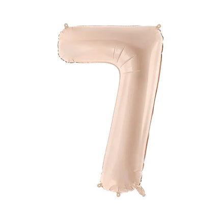 7 Jahre Figur Ballon Beige Glanz Leer 72cm