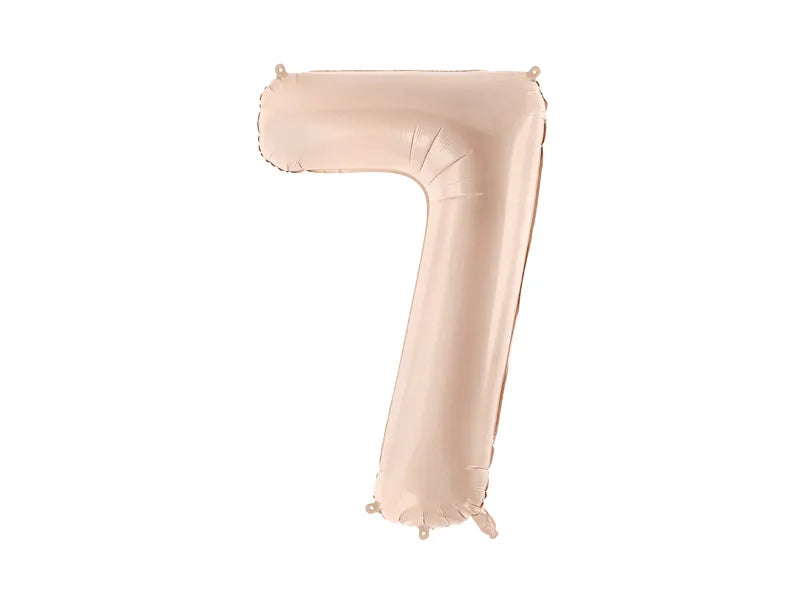 7 Jahre Figur Ballon Beige Glanz Leer 72cm