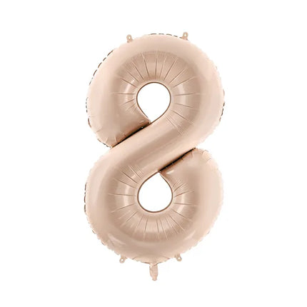 8 Jahre Figur Ballon Beige Glanz Leer 72cm