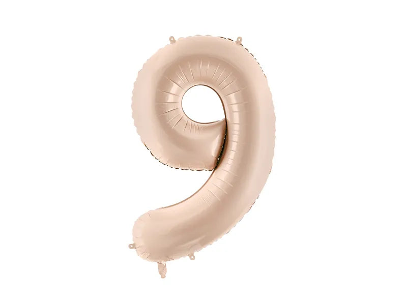 9 Jahre Figur Ballon Beige Glanz Leer 72cm