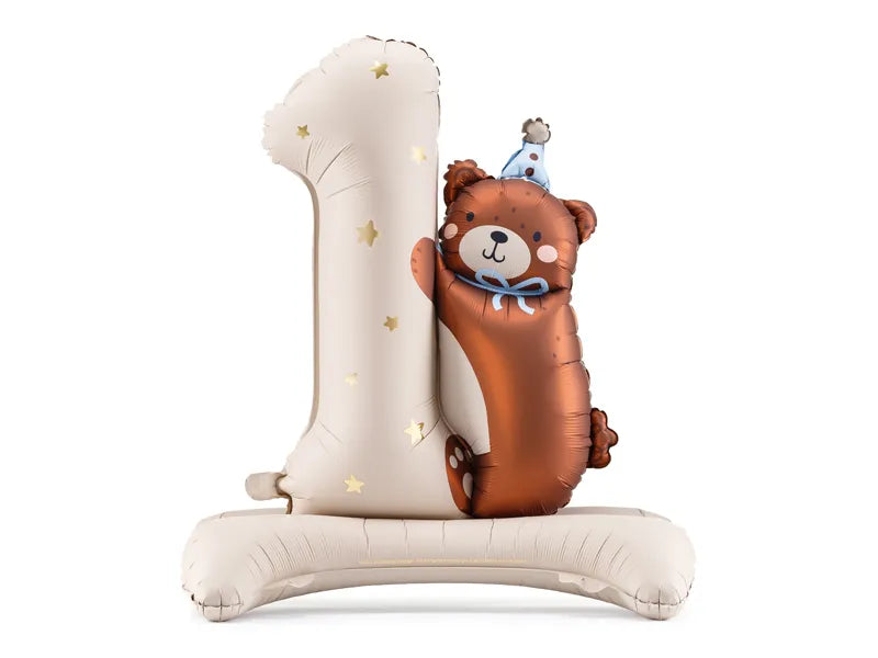 1 Jahr Figur Ballonbär 81cm