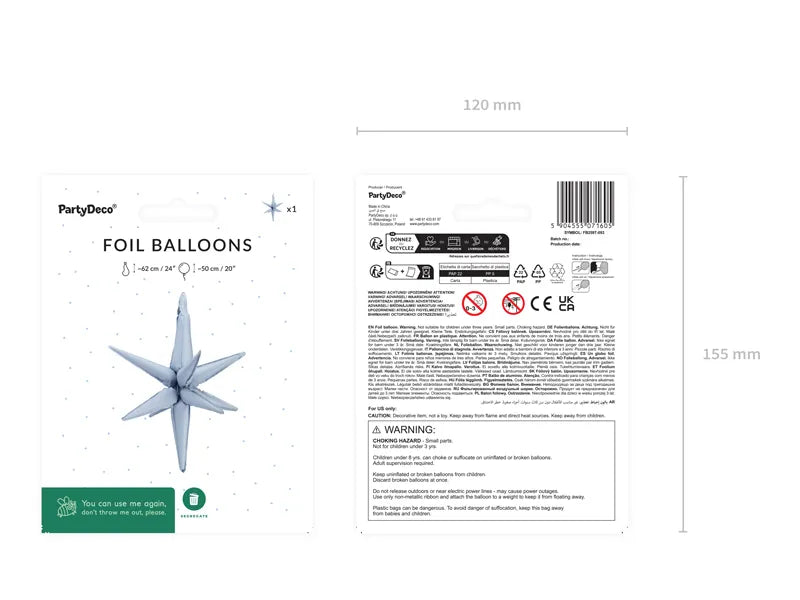 Stern Ballon Hellblau 50cm