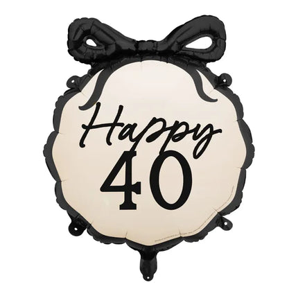40 Jahre Helium Ballon Schwarz Weiß 53cm