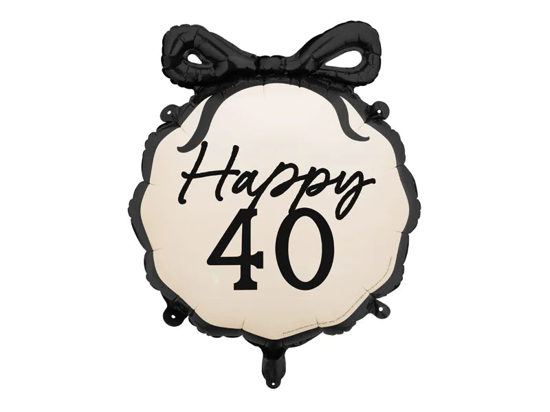 40 Jahre Helium Ballon Schwarz Weiß 53cm