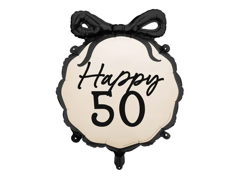 50 Jahre Helium Ballon Schwarz Weiß 53cm