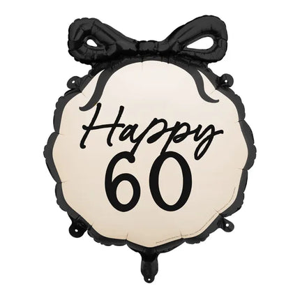 60 Jahre Helium Ballon Schwarz Weiß 53cm