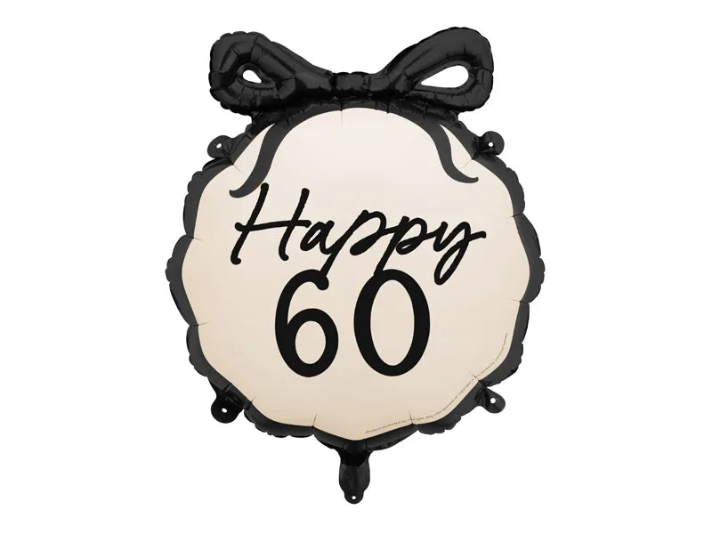 60 Jahre Helium Ballon Schwarz Weiß 53cm