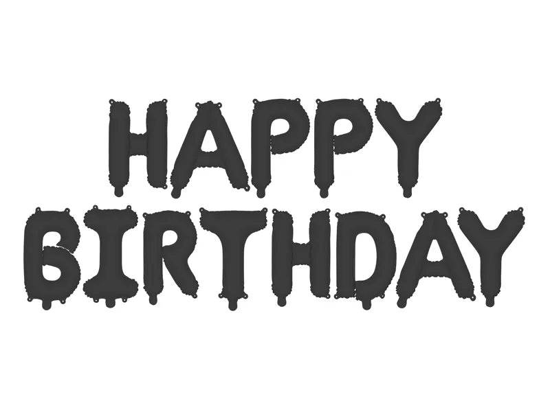Happy Birthday Ballons Set Schwarz
