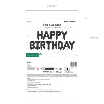 Happy Birthday Ballons Set Schwarz