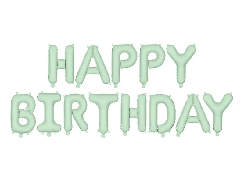 Happy Birthday Briefballon Mintgrün 3,4m