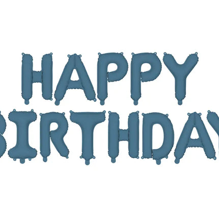 Happy Birthday Ballons Set Blau Leer 35cm