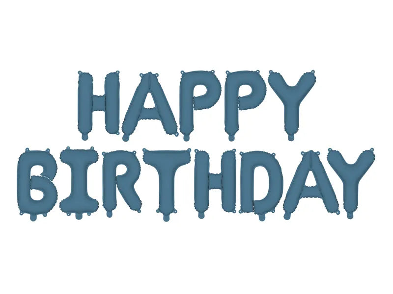 Happy Birthday Ballons Set Blau Leer 35cm