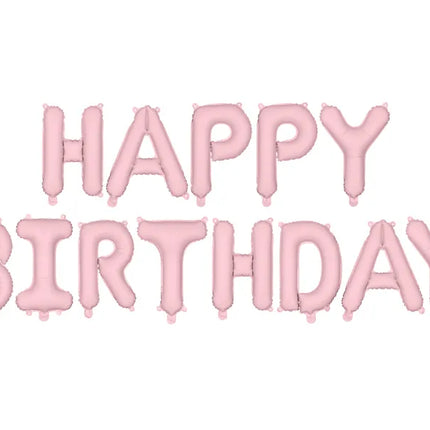 Happy Birthday Brief Ballon Hellrosa 3,4m