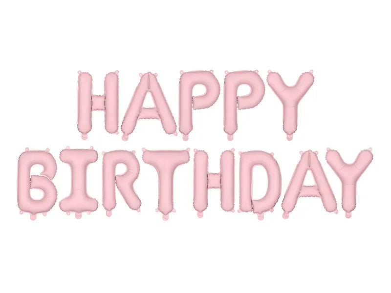 Happy Birthday Brief Ballon Hellrosa 3,4m