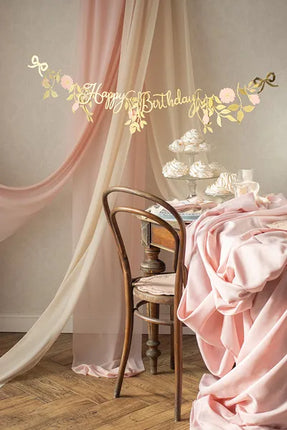 Happy Birthday Girlande Blumen 1,3m