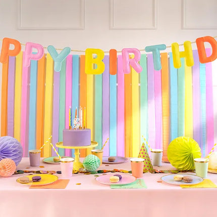Happy Birthday Buchstabengirlande aus buntem Filz 3m