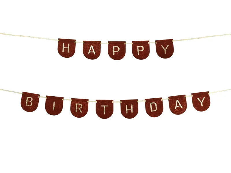 Happy Birthday Buchstabengirlande Schwarz Gold 3m