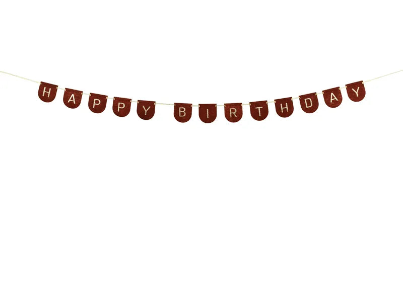 Happy Birthday Buchstabengirlande Schwarz Gold 3m